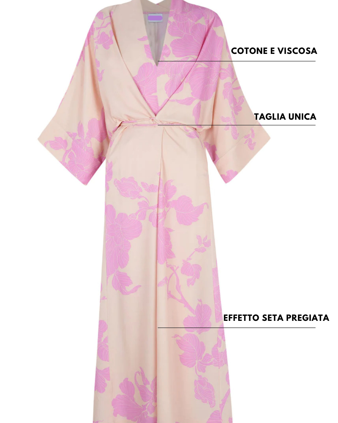 Kimono Rosa effetto seta